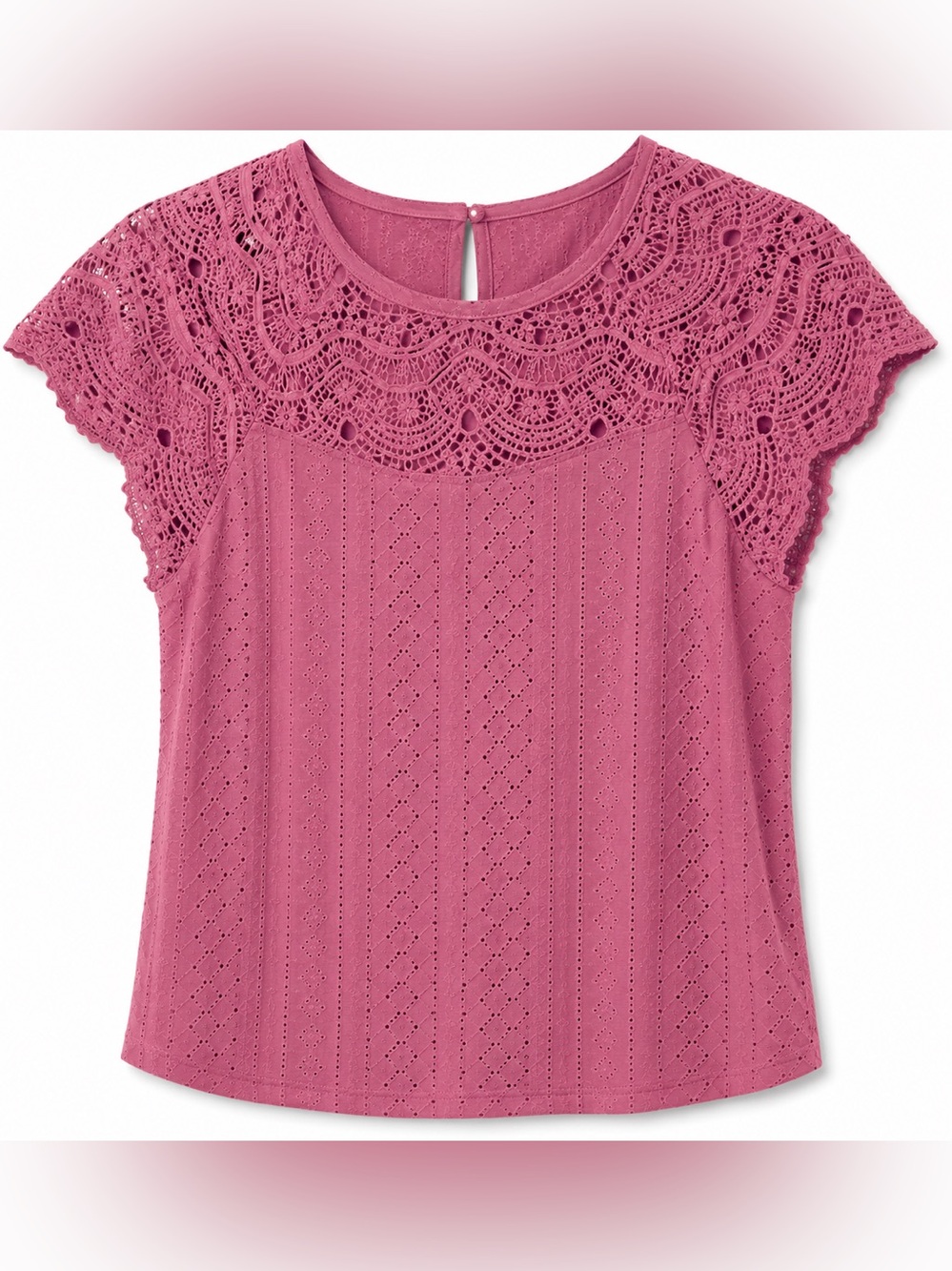 Knox Rose Mauve Crochet Blouse